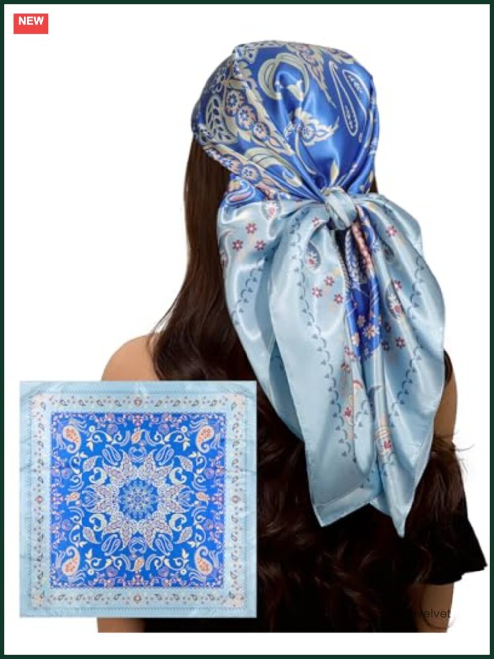 35" Large Silk-Like Satin Head Scarf for Women Hair Accessory